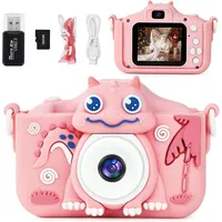 OSDUE 3-12 Jahre Alter Kinder Spielzeug 1080P HD Kinderkamera (mit 32GB SD-Karte Selfie Digitalkamera, Kids Video Camcorder) rosa