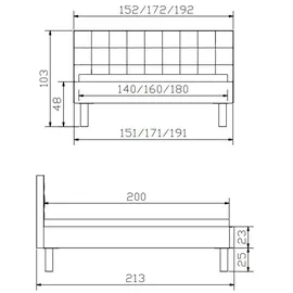 Hasena Polsterbett Noemi, Farbe: Eiche bright, geölt, Bezugsfarbe: Pepe beige, verschiedene Größen