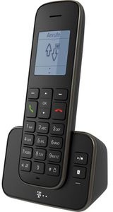 Telekom Telefon Sinus A 207, schwarz, schnurlos, mit Anrufbeantworter
