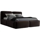 mebloland Polsterbett, Dunkelbraun, Textil, H2, 90x200 cm, Schlafzimmer, Betten, Polsterbetten