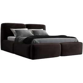 mebloland Polsterbett, Dunkelbraun, Textil, H2, 90x200 cm, Schlafzimmer, Betten, Polsterbetten