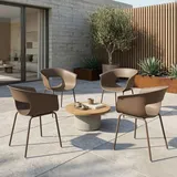 Outsunny Gartenstuhl 61 x 61 x 74 cm braun 4 St.