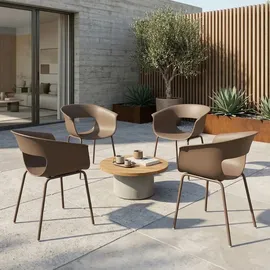 Outsunny Gartenstuhl 61 x 61 x 74 cm braun 4 St.