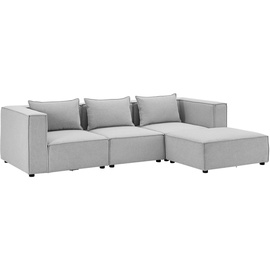 Juskys Modulares Sofa Domas L - 3 Sitzer - Hellgrau