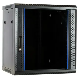 DSIT 12 HE Serverschrank, Wandgehäuse, mit Glastür (BxTxH) 600 x 450 x 634mm (12 HE, 19 Zoll Rack), Serverschrank