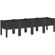 vidaXL Pflanzkasten mit Beinen 160 x 40 x 42 cm Schwarz