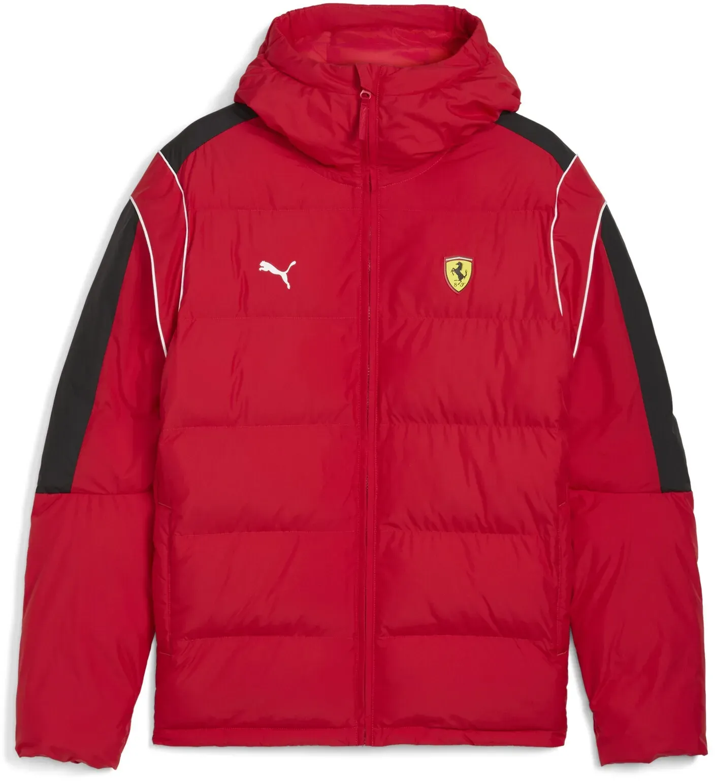 Outdoorjacke PUMA "Scuderia Ferrari MT7 Pufferjacke Herren", Herren, Gr. XXL, rot (rosso corsa rot), Obermaterial: 100% Polyester; Futter: 100% Polyester; Taschenfutter: 100% Polyester; Füllung: 100% Polyester; Kapuze: 100% Polyester; Einsatz: 100% Polyester, Jacken
