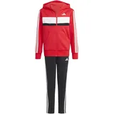 adidas Seasonal Essentials Tiberio 3-Streifen Fleece Jogginganzug Kinder JC7522 - pure ruby/white,