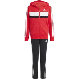 adidas Seasonal Essentials Tiberio 3-Streifen Fleece Jogginganzug Kinder JC7522 - pure ruby/white,