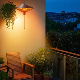 Tectake tectake® Infrarotheizstrahler, 2 Leistungsstufen, 1250 und 2500 W, Aluminiumgehäuse, einfache Montage, 58 x 58 x 32 cm