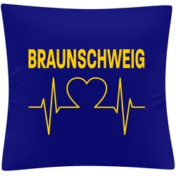 multifanshop Kissenbezug - Braunschweig - Herzschlag - Druck gelb - Kissen