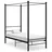vidaXL Himmelbett 90 x 200 cm Schwarz