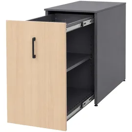 Mendler HWC-Q27 Büroschrank 74x43x80cm dunkelgrau