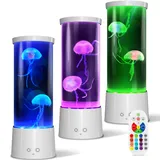 AONESY LED Quallen Lampe 17 Farben, Lavalampe Aquarium Auallen Jellyfish Lampe Kinder,Lava Lampe Aquarium Deko Stimmungslicht mit Fernsteuerung,Weiß