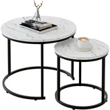 luxuskollektion Runder Couchtisch Schwarz Holz 45 cm