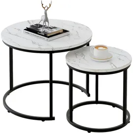 luxuskollektion Runder Couchtisch Schwarz Holz 45 cm