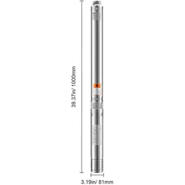 Vevor Tiefbrunnenpumpe 550 W 100 L/min 53 m mit 20 m Kabel und externem Steuerkasten
