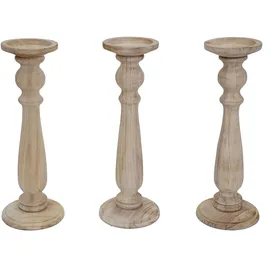 MCW Kerzenständer H360-3 Set Holz Braun