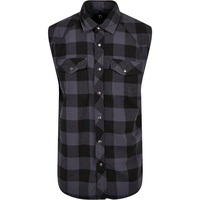 Brandit Textil Brandit Checkshirt Sleeveless black/grey, 3XL