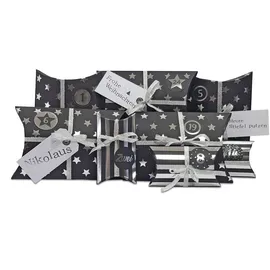 Frau WUNDERVoll® DIY Adventskalender zum Befüllen HoHoHo schwarz, silber