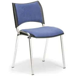 Konferenzstühle SMART - verchromte Füße, ohne Armlehnen, blau