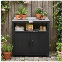 feasto Pflanztisch 80 x 45 x 82 cm Schwarz