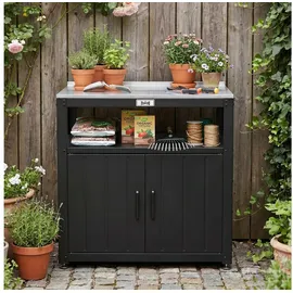 feasto Pflanztisch 80 x 45 x 82 cm Schwarz