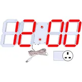Digitale 3d-led-wanduhr Mit Automatischer Dimmfunktion, 100–240 V, Uk-stecker