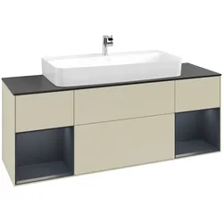Villeroy & Boch Waschtischunterschrank „Finion“ für Schrankwaschtisch 1600 × 603 × 501 mm Silk Grey Matt Lacquer, für Becken mittig