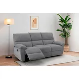 Home Affaire »LANNOY, manuelle o. elelektrische Relaxfunktion in 2 Sitzen, USB A/C«, Liegefunktion (105°-150°), Reclinersofa, Webstoff, Federkern, grau