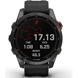 Garmin Fenix 7S Solar schiefergrau mit schwarzem Armband