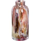 GILDE GLAS art Deko Vase Blumenvase - Glasvase aus Farbglas - Deko Wohnzimmer Geschenk für Frauen Höhe 22 cm Braun Rot