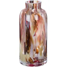 GILDE GLAS art Deko Vase Blumenvase - Glasvase aus Farbglas - Deko Wohnzimmer Geschenk für Frauen Höhe 22 cm Braun Rot