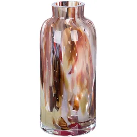 GILDE GLAS art Deko Vase Blumenvase - Glasvase aus Farbglas - Deko Wohnzimmer Geschenk für Frauen Höhe 22 cm Braun Rot