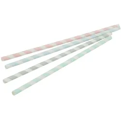 BIOZOYG 3450 Stück Trinkhalme Jumbo 23cm,  Ø8mm Papier, Jumbo-Strohhalme, pastell gestreift, umweltfreundliche Saugröhrchen, biologisch abbaubar