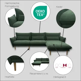 DOMO collection Ecksofa DOMO COLLECTION "Leuven modern mit schmalen Armlehnen, Breite 282 cm, L-Form", beige (creme), B:282cm H:86cm T:159cm, 100% Polyester, Sofas, Ecksofa, angenehm feste Polsterung, bodenfrei, 19 cm hohe Holzfüße