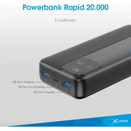 Xlayer Rapid 20000 mAh I 20W I Power Delivery 3.0 I USB-C I Akku