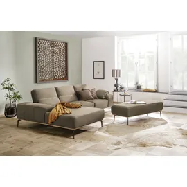 W.Schillig Ecksofa "run, Designsofa mit tollem Sitzkomfort, L-Form", beige (stone z73), B:299cm H:88cm T:178cm, Longlife Xtra-Leder Z73: Naturwalkleder der Luxusklasse aus den erlesensten Rohhäuten.