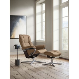 Stressless Relaxsessel STRESSLESS Mayfair Sessel Gr. Leder PALOMA, Cross Base Wenge, Rela x funktion-Drehfunktion-PlusTMSystem-Gleitsystem-BalanceAdaptTM, B/H/T: 83 cm x 102 cm x 74 cm, braun (almond paloma) Lesesessel und Relaxsessel