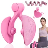 GZqiancang beckenbodentrainer für Frau,mit 1 Stück Widerstandsbänder oberschenkeltrainer für Beckenbodenmuskeln, Gesäß, Oberschenkel, Kälber, Arme(Rosa)