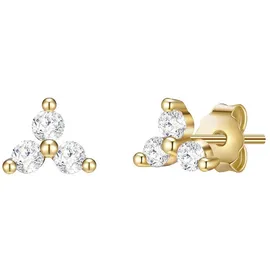 Lulu & Jane Ohrstecker-Set AV220 goldfarben weiß Messing 4,5