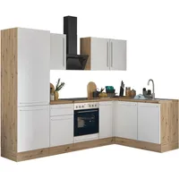 kochstation Winkelküche Florida L-Form 270 cm weiß
