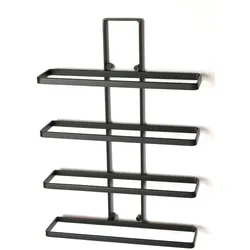 DanDiBo 2x Weinregal Metall Schwarz Wand 4-Wine erweiterbar Flaschenregal