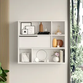 [en.casa] Wandregal Vesanto 90 x 22 x 81 cm Weiß