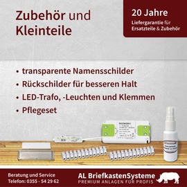 AL Briefkastensysteme Briefkasten Premium Edelstahl Stand Anlage mit Klingeln, Post A4, modern, robust, wetterfest, Artikelnummer: 132V2S1KS