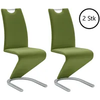 MCA Furniture Amado Schwinger 2er Set Designstuhl - Kunstleder Olive