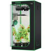 VIVOSUN Growzelt 80x80x160cm Grow Tent aus hochreflektierendes Mylar mit Sichtfenster und Bodenwanne für Hydroponik und Indoor-Anbau S276 Grow Zelt passend für VS1500