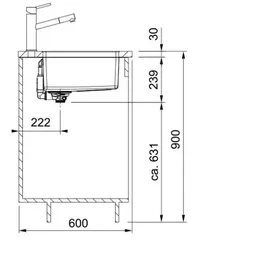 Franke MRX 110-55 rechts Unterbauspüle Edelstahl gebürstet Handbetätigung 1100 x 550 mm