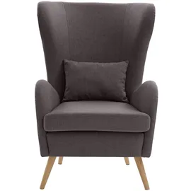 Home Affaire Sessel HOME AFFAIRE "Salla auch in Fellimitat und Feincord, viele Bezugsarten, Ohrensessel", grau (anthrazit), H:118cm T:94cm, Struktur fein (100% Polyester), Sessel, Sessel, wahlweise mit oder ohne Hocker; großer Sessel: Maße B/T/H: 78/94/118cm