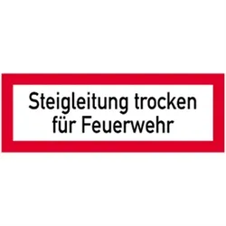 Schild Steigleitung trocken für Feuerwehr, Kunststoff, 297x105 mm
